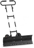 36-Inch Wheeled Snow Shovel, Galvanized Steel Snow Pusher with Wheels