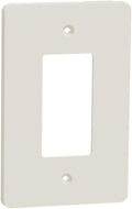 Square D by Schneider Electric X Series Wall Plate for Outlet and Light Switch, Mid Size Plus 1 Gang, Matte Light Almond