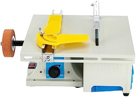 Table Saw, Jewelry Rock Polishing Machine Bench Grinder Polisher Mini Table Saw 110V, Adjustable Speed Cutting Machine 800-10000rpm for Cutting Grinding Engraving Polishing