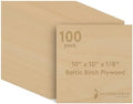 Baltic Birch Plywood, 3 mm 1/8 Craft Wood, B/BB Grade Baltic Birch Sheets, Stronger Than Basswood Sheets, Perfect for Laser, CNC Cutting and Wood Burning, by Woodpeckers (100, 10" x 10", 1/8" Thick)