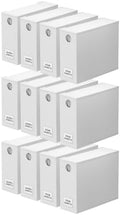 SpaceAid 12 Pack Bed Sheet Organizers and Storage, Foldable Sheet Organizer for Linen Closet, Sheets Set Folder Keeper with Window XL (Queen & King Size) Bedding Container (White, 12 Pack)
