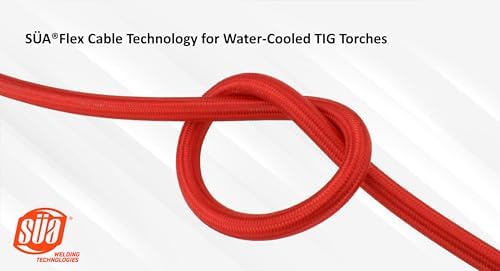 SÜA - Power Cable for 20 Series Water-Cooled TIG Torches - 25 Feet - Super Flex Red Braided - Model 45V04-R