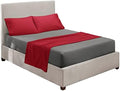 Nestl Queen Sheets Set - 4 Piece Queen Bed Sheets, Extra Soft, Double Brushed Bedding for Queen Size, 2 Tone Grey/Burgundy Set, Grey Fitted Sheet, Burgundy Flat Sheet, Burgundy Pillow Case