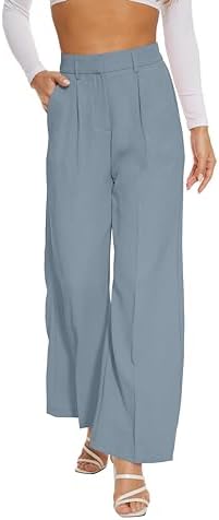 FUNYYZO Wide Leg Dress Pants for Women Work Slacks Business Casual Outfits