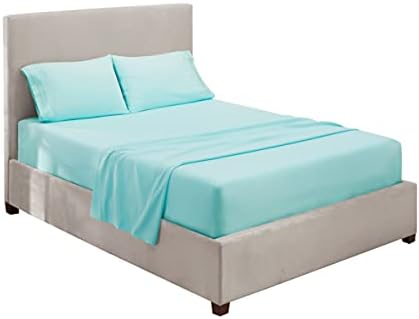 Hearth & Harbor Twin XL Size Sheets - 3 Piece Bed Sheet Set, Hotel Luxury Double Brushed Bed Sheets - Extra Soft Bedding Sheets & Pillowcases, Twin XL, Aqua Blue