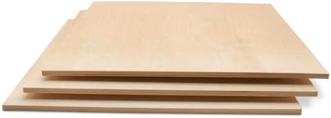 Baltic Birch Plywood 24 x 24 x 1/2 Inch - 12 mm Craft Wood, Pack of 4 B/BB Grade, Stronger Than Basswood or Balsa, Perfect for Laser, CNC Cutting, Wood Shelves by Woodpeckers
