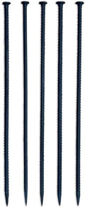 Sandbaggy 24" Steel Rebar Stakes with Nail Head - Garden Stakes (#4 Rebar - 1/2" Diameter) - l-Shape - Ground Stake, Pins, Landscaping Spikes, Construction (240, Count)