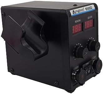 8586D 110V Solder Station, 2 in 1 LCD Dual Digital Display SMD Hot Air Gun Rework Station and Soldering Iron,750W