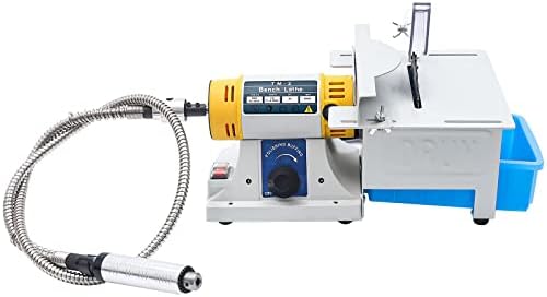 Lapidary Equipment Rock Polisher, 110V Mini Table Saw Jewelry Grinder Polishing Machine with Flexible Shaft for Jewelry, Wood, Amber, Metal, Jade 0-10000r/min
