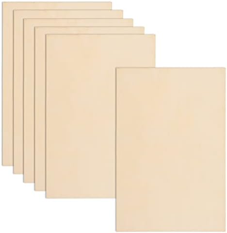 6 Pack Basswood Sheets 12 x 18 x 1/8 Inch-3 mm Unfinished Plywood for Craft Thin Wood Boards Sheets Rectangle Wood Panels for DIY School Projects, Painting, Laser Projects, Woodworking, Model Making
