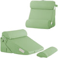 Bedluxe Adjustable 4pcs Bed Wedge Pillow Set, Memory Foam Wedges Pillow Post Surgery for Back, Neck, Leg Pain Relief, Pillows Wedge for Sleeping, Sitting up in Bed, Acid Reflux and GERD, Green