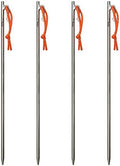 TiTo Titanium Tent Pegs Stakes Lightweight Snowfield Grassland Heavy Duty Tent Nails for Outdoor Camping Hiking and Plant Support Garden Stakes 4pcs/6pcs (8×400mm-4pcs)