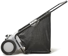 Dapper Supply 26-Inch Push Lawn Sweeper, Grass, Lawn and Leaf Cleanup Collector with Large 7 cu. ft. Hopper Bag, and Dual Spinning Brushes, Grey