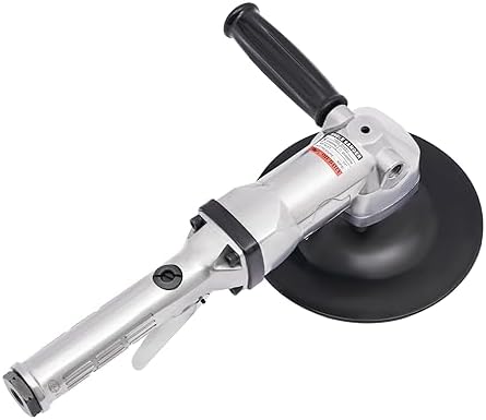 7-Inch Pneumatic Sander, Heavy Duty Air Sander/Polisher with Handle, 4500rpm High Speed Air Sander, Portable Pneumatic Polisher Hand Sanding Tool for Stone, Tiles, Concrete, Marble Etc