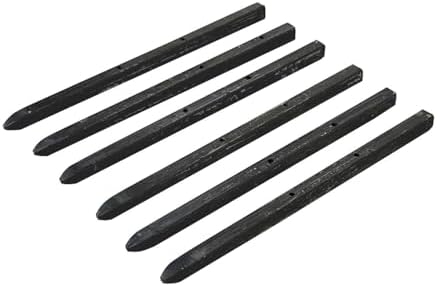 Sandbaggy 12" Square Steel Concrete Form Stakes with Nail Holes - 5/8" Wide - Rust Resistant Coating - Removable, Reusable - Construction Grade Stakes (12 inch, 200)