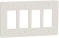 Square D by Schneider Electric X Series Wall Plate for Outlet and Light Switch, Mid Size Plus 4 Gang, Matte Light Almond