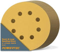 POWERTEC 1000 PCS 80 Grit - 5 Inch 8 Hole Hook and Loop Sanding Discs, 5" Sanding Pads for Automotive, Drywall, Woodworking with Orbital Sander, Air, DA Sander (44008G-50-Case20)