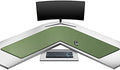 Mydours L-Shape Desk Pad, 54"x54" x 16" Large PU Leather Corner Mat, Green