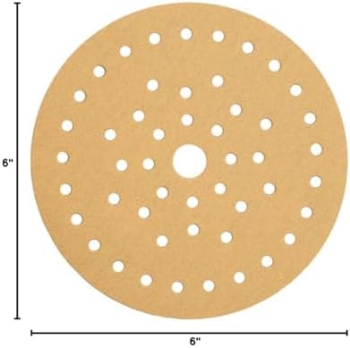 Mirka Gold Multifit 6 Inch 60 Grit Hook and Loop Sanding Discs, 50 Pack