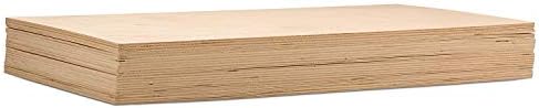 6 mm Baltic Birch Plywood 1/4 x 12 x 12 Inch, Box of 25 B/BB Grade Craft Wood, Stronger Than Basswood Sheets, for Laser, CNC Cutting and Wood Burning, by Woodpeckers