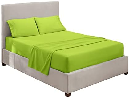 Hearth & Harbor Queen Size Sheets - 4 Piece Bed Sheet Set, Hotel Luxury Double Brushed Bed Sheets - Extra Soft Bedding Sheets & Pillowcases, Queen, Garden Green