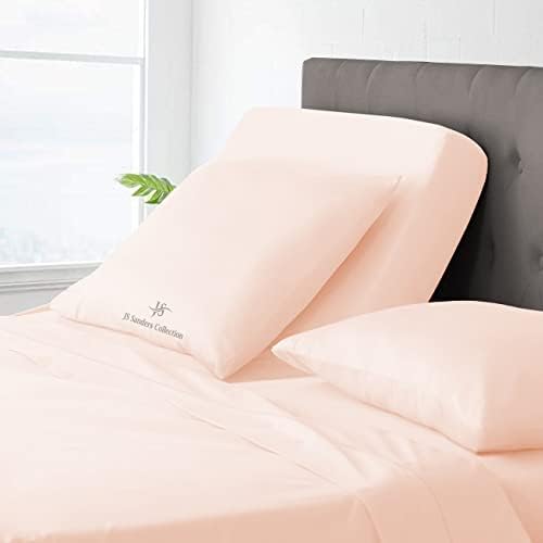 JS Sanders Collection Split Head Sheet Set 4PC King Size, Peach