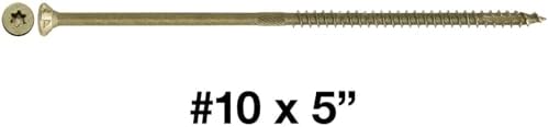 10 x 5 Bronze Coated Multipurpose Exterior Coated - ACQ Compatible Wood Screw Torx/Star Drive Flat Head 5 Pound CASE 1665 Screws
