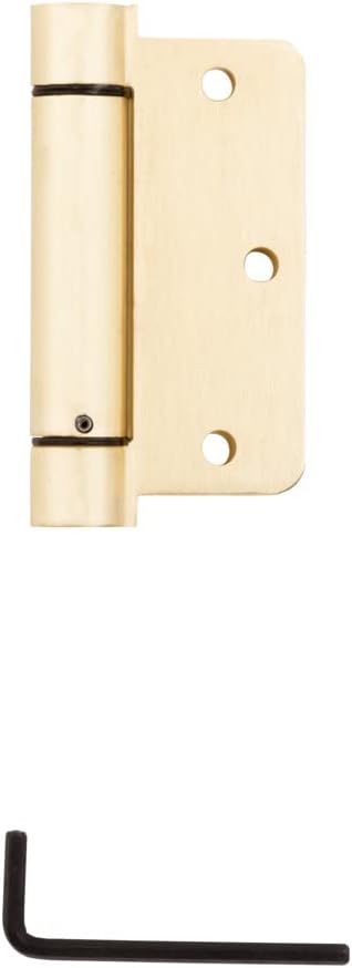 NationalHardware N185-199 V521 3-1/2 Inch Commercial Brass Adjustable Full Mortise Spring Hinge