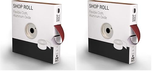 VSM 1" x 50yd (150'), 80 Grit (Medium) Aluminum Oxide Sanding Shop Roll, F-Weight Cotton Cloth Backed Sandpaper Roll for Hand Finishing, Woodworking, Metal Working, Polishing (Pack of 2)
