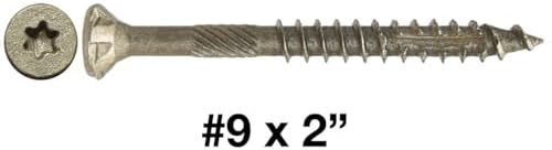 Jake Sales #9 x 2 Bronze Coated Multipurpose Wood Screw Torx/Star Drive Flat Head (1 Pound ~118 Screws) Exterior Coated - ACQ Compatible Wood Screws