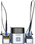 AiXun T420D 200W Dual Channel Smart Soldering Station, 2-in-1 Soldering Iron Kit with 2x T225 Handles & 6x Soldering K-Tips (C030, C080, C150)