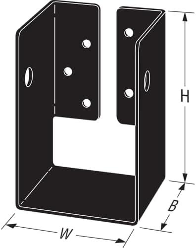 Simpson Strong-Tie APHH46 APHH Concealed-Flange Heavy Joist Hanger - Outdoor Accents Mission Collection, for 4x6 Joist, ZMAX Galvanized & Black-Powder Coated Decorative Hardware