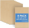 3 mm Baltic Birch Plywood 1/8 x 18 x 24 Inch, Box of 8 B/BB Grade Craft Wood, Stronger Than Basswood Sheets, for Laser, CNC Cutting and Wood Burning, by Woodpeckers