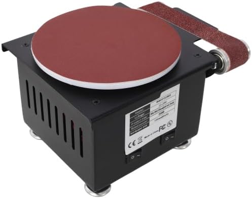 Mini Belt Disc Sander 2 in 1,Bench Grinder Small Spindle Sander Machine for Wood Metal Stone Diy Grinding,Adjustable Speed Electric Sander