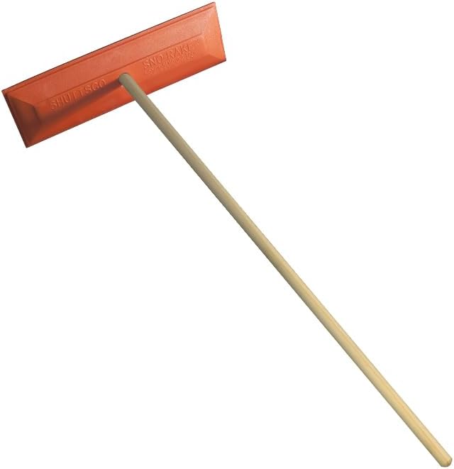 Snow Rake 18" Commercial Duty Snow Broom with 48" Wooden Finished Handle - Pack of 1