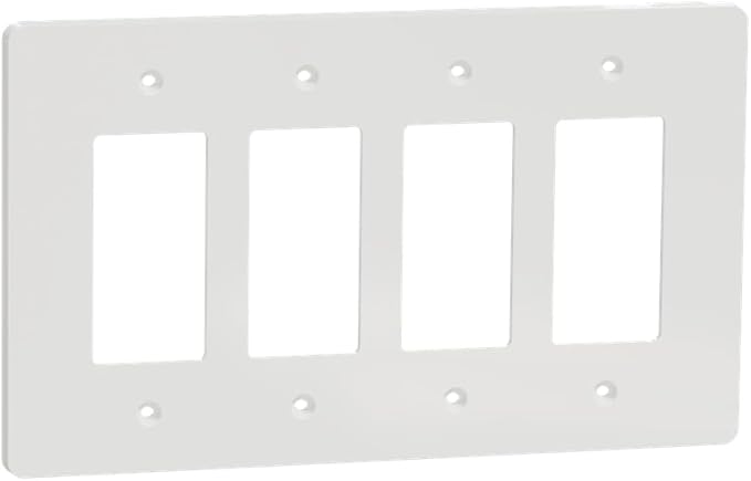 Square D by Schneider Electric X Series Wall Plate for Outlet and Light Switch, Mid Size Plus 4 Gang, Matte White