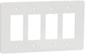 Square D by Schneider Electric X Series Wall Plate for Outlet and Light Switch, Mid Size Plus 4 Gang, Matte White
