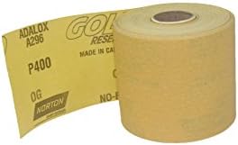 Norton 6147 Sandpaper Dura Block Gold Sticky Back Roll 2.75" X 25YD 400 Grit PSA