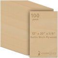 Baltic Birch Plywood, 3 mm 1/8 x 12 x 20 Inch Craft Wood, Box of 100 B/BB Grade Baltic Birch Sheets, Perfect for Laser, CNC Cutting and Wood Burning, by Woodpeckers