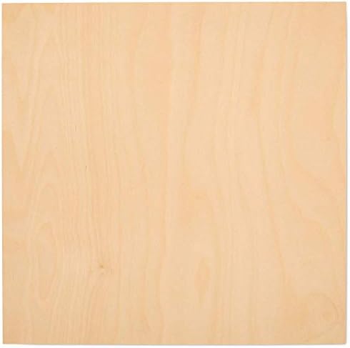 6 mm Baltic Birch Plywood 1/4 x 12 x 12 Inch, Box of 25 B/BB Grade Craft Wood, Stronger Than Basswood Sheets, for Laser, CNC Cutting and Wood Burning, by Woodpeckers