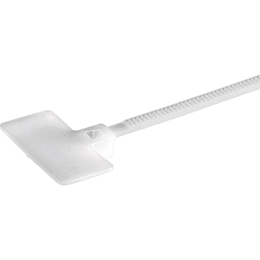 Panduit PLF1M-C Marker Flag Cable Tie, Miniature, Nylon 6.6, 4.3-Inch Length, Natural 100-Pack