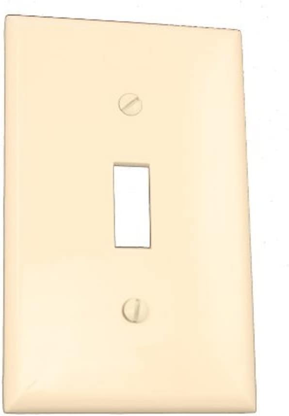 Leviton 1-Gang Toggle Device Switch Wallplate, Standard Size, Thermoplastic Nylon, Device Mount, 80701-T, Light Almond