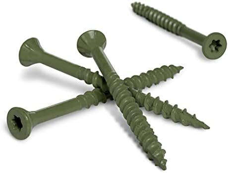 Deck Plus Deck Screws, 310 Pieces,5 Lb Box, Green, #10 x 3 (Pack of 4)