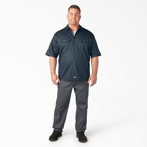 Dickies Men’s Short Sleeve Work Shirt – Durable Twill Button Down Shirts for Men, Lightweight Uniform for Daily Wear
