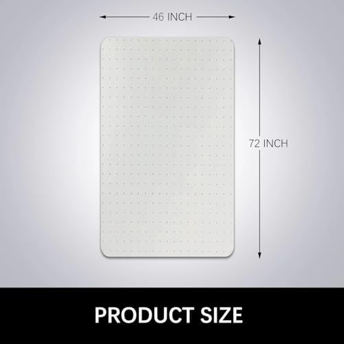Kuyal Desk Chair Mat for Carpet, 46'' x 72'' Rectangle Transparent Mats for Chairs Good for Desks, Office and Home, Easy Glide, Protects Floors for Low and No Pile Carpeted Floors