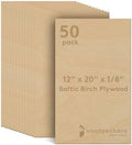 3 mm Baltic Birch Plywood 1/8 x 12 x 20 Inch, Box of 50 B/BB Grade Craft Wood, Stronger Than Basswood Sheets, for Laser, CNC Cutting and Wood Burning, by Woodpeckers