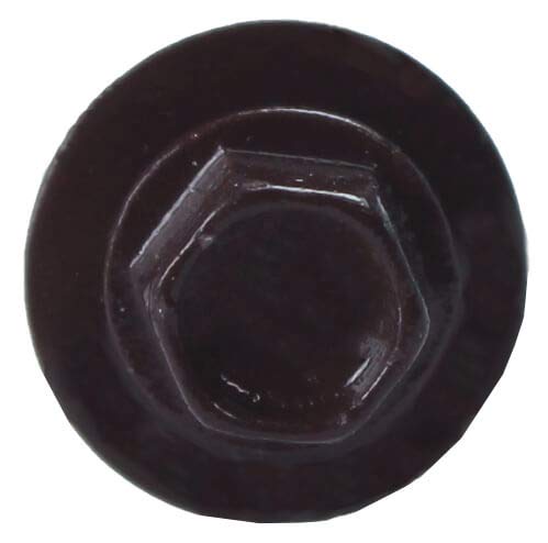 10 x 1-1/2" Burgundy Metal Roofing Screws - Hex Washer Head- Self-Starting/Tapping - EPDM Washer. 1 x 250 Count Bag - 250 Screws