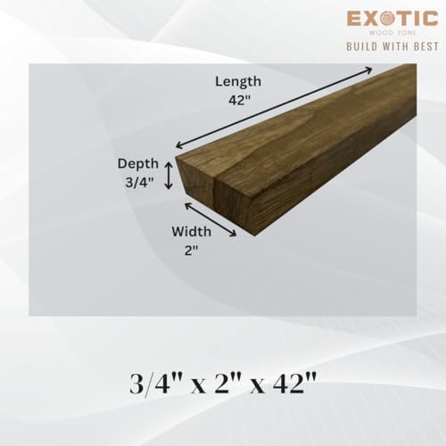 Exotic wood zone Black Limba Lumber Board - Exotic Hardwood Plank for Woodworking, DIY Projects, Cutting Boards, Cabinetmaking - Wood Lumbers, Exotic Lumbers (5, 3/4" x 2" x 42")