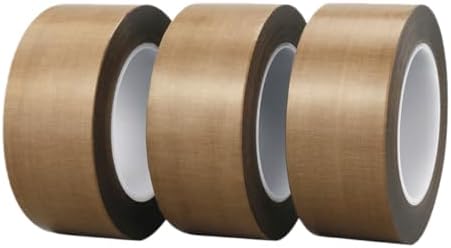 Brown Teflon Tape, Insulating PTFE Fabric, Teflon Tape for Sealing Machines, High-Temperature Resistant (50mm*50m W*L)