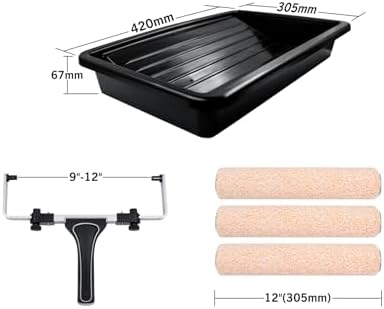 ROLLINGDOG 9-12 Inch Adjustable Paint Roller Set Super Microfiber Painting Tool Kit